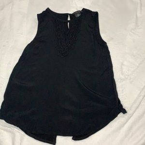 black with v neck lace